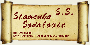 Stamenko Šodolović vizit kartica